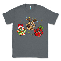 Charcoal Heather christmas paws Classic Tee - MaliasSmallBusiness