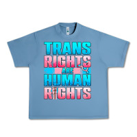 Pebble Blue Trans Rights Are Human Rights Urban Heavy Tee - BundleAndBundleShop