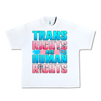 White Trans Rights Are Human Rights Urban Heavy Tee - BundleAndBundleShop