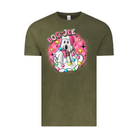 Vintage Olive boo jee pink christmas ghost Vintage Tee - MaliasSmallBusiness