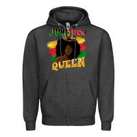 Charcoal Heather juneteenth queen black woman afro queen Zipper Hoodie - CowGirlArtShop