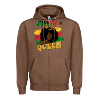 Chestnut juneteenth queen black woman afro queen Zipper Hoodie - CowGirlArtShop