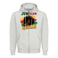 Dove Grey juneteenth queen black woman afro queen Zipper Hoodie - CowGirlArtShop