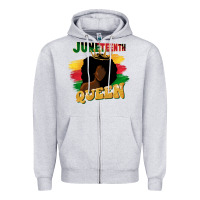 Juneteenth Queen Black Woman Afro Queen Zipper Hoodie | Teevron