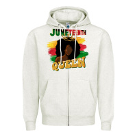 Oatmeal Heather juneteenth queen black woman afro queen Zipper Hoodie - CowGirlArtShop
