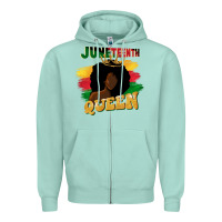 Seafoam juneteenth queen black woman afro queen Zipper Hoodie - CowGirlArtShop
