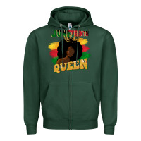 Sports Green juneteenth queen black woman afro queen Zipper Hoodie - CowGirlArtShop