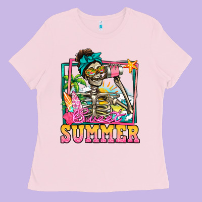 Sweet Summer Skeleton Ladies Tee Designed By Jasminsmagicworld