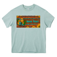 (preview)custom Cowboy Boots Sunflowers And Cactus License Plate Heavy Core Tee | Teevron