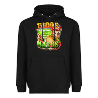 Black Tacos and margs Heavyweight Hoodie - FaDigitalArtStudio