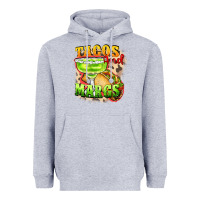 Heather Grey Tacos and margs Heavyweight Hoodie - FaDigitalArtStudio