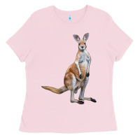 Bubblegum Pink kangaroo Ladies Tee - LillyAllenDesigns