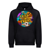 Trick Or Treat Hallowen Round Urban Hoodie | Teevron