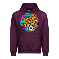 Mauve Wine Trick Or Treat Hallowen Round Urban Hoodie - LillyAllenDesigns