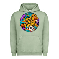 Pigment Oil Green Trick Or Treat Hallowen Round Urban Hoodie - LillyAllenDesigns