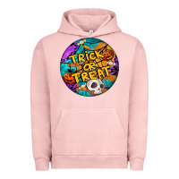 Pigment Salmon Trick Or Treat Hallowen Round Urban Hoodie - LillyAllenDesigns