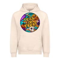 Sandshell Trick Or Treat Hallowen Round Urban Hoodie - LillyAllenDesigns