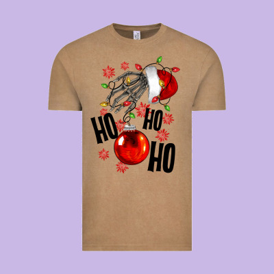 Ho Ho Ho Skeleton Vintage Tee Designed By Nancycooperartshop