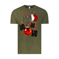 Vintage Olive Ho ho ho skeleton Vintage Tee - NancyCooperArtShop