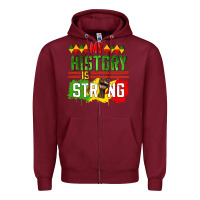 Burgundy my history is strong Zipper Hoodie - CowGirlArtShop