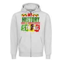 Dove Grey my history is strong Zipper Hoodie - CowGirlArtShop