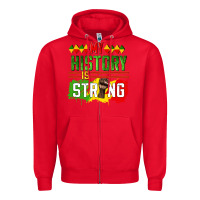 Red my history is strong Zipper Hoodie - CowGirlArtShop