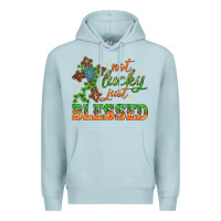 Blue Mist Not lucky just Blessed with Cross St. Patricks day Premium Hoodie - HowdyJamesFarm