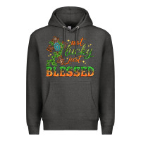 Charcoal Heather Not lucky just Blessed with Cross St. Patricks day Premium Hoodie - HowdyJamesFarm
