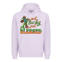 Lilac Not lucky just Blessed with Cross St. Patricks day Premium Hoodie - HowdyJamesFarm