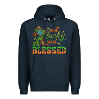 Navy Not lucky just Blessed with Cross St. Patricks day Premium Hoodie - HowdyJamesFarm