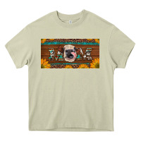 Mossy western heifer mom with sunflowers and turquoise license plate Heavy Core Tee - Artiststas