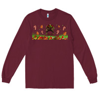 Burgundy christmas mama messy bun Long Sleeve Tee - Jasminsmagicworld