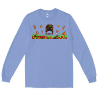 Colony Blue christmas mama messy bun Long Sleeve Tee - Jasminsmagicworld