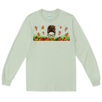 Matcha christmas mama messy bun Long Sleeve Tee - Jasminsmagicworld