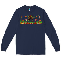 Navy christmas mama messy bun Long Sleeve Tee - Jasminsmagicworld