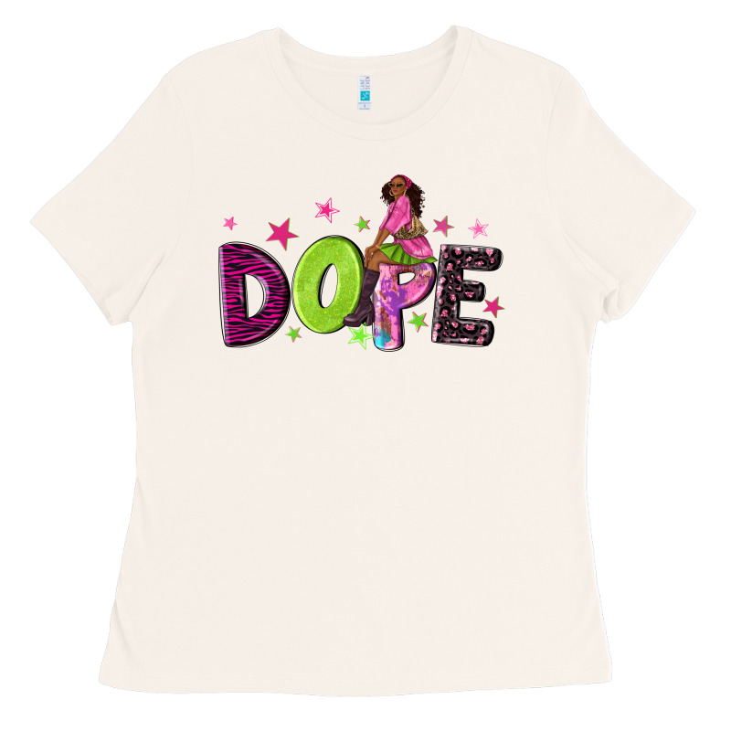 Dope With Afro Black Woman Ladies Tee by NancyCooperArtShop | Teevron