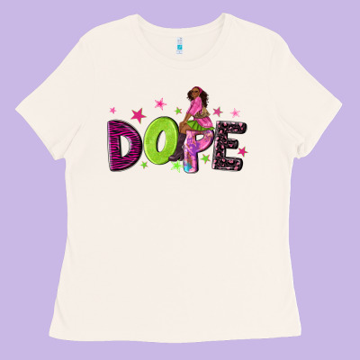 Dope With Afro Black Woman Ladies Tee Designed By Nancycooperartshop