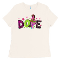 Bone dope with afro black woman Ladies Tee - NancyCooperArtShop