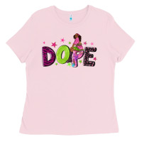 Bubblegum Pink dope with afro black woman Ladies Tee - NancyCooperArtShop