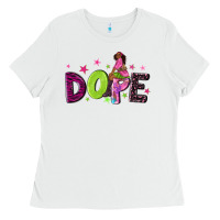 White dope with afro black woman Ladies Tee - NancyCooperArtShop