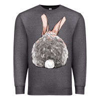Charcoal Heather Easter bunny back view Premium Sweatshirt - OliviaCreatesArt
