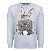 Heather Grey Easter bunny back view Premium Sweatshirt - OliviaCreatesArt