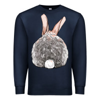 Navy Easter bunny back view Premium Sweatshirt - OliviaCreatesArt