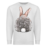 Oatmeal Heather Easter bunny back view Premium Sweatshirt - OliviaCreatesArt