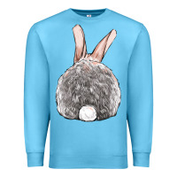 Ocean Blue Easter bunny back view Premium Sweatshirt - OliviaCreatesArt