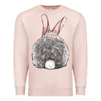 Pale Pink Easter bunny back view Premium Sweatshirt - OliviaCreatesArt