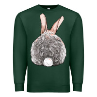 Sports Green Easter bunny back view Premium Sweatshirt - OliviaCreatesArt