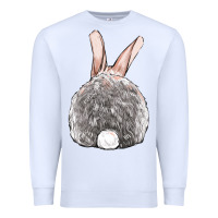 White Easter bunny back view Premium Sweatshirt - OliviaCreatesArt