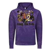 Cloud Purple 2024 happy new year black woman Vintage Hoodie - MaliasSmallBusiness