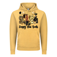 Vintage Mustard 2024 happy new year black woman Vintage Hoodie - MaliasSmallBusiness